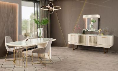 Asel Beyaz Artdeco Yemek Odası