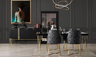 Pera Siyah Artdeco Yemek Odası